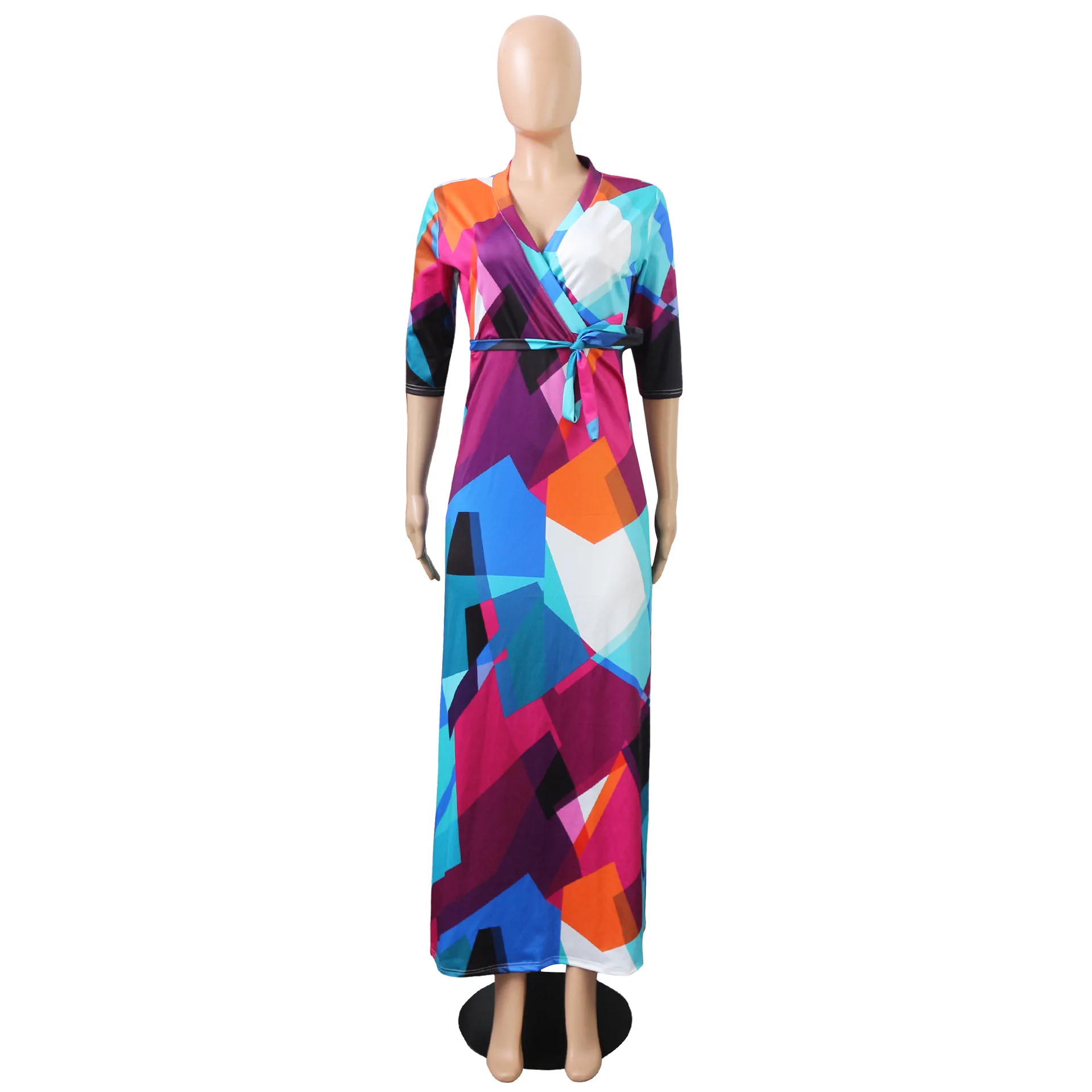 S-5XL High Quality Dress Plus Size Women's Sexy Cross V-Neck Long Sleeves With Belt Fashion Digital Printing Long Dress 2021 New
S-5XL High Quality Dress Plus Size Women's Sexy Cross V-Neck Long Sleeves With Belt Fashion Digital Printing Long Dress 2021 New