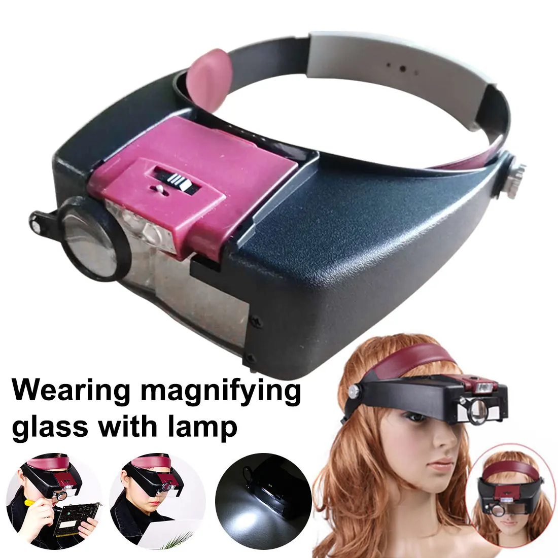 Head Wear Magnifying Glass with LED Light Magnifying Lamp Loupes Jewelry Watch Maintenance Magnifying Glasses Repair Tool
Head Wear Magnifying Glass with LED Light Magnifying Lamp Loupes Jewelry Watch Maintenance Magnifying Glasses Repair Tool
