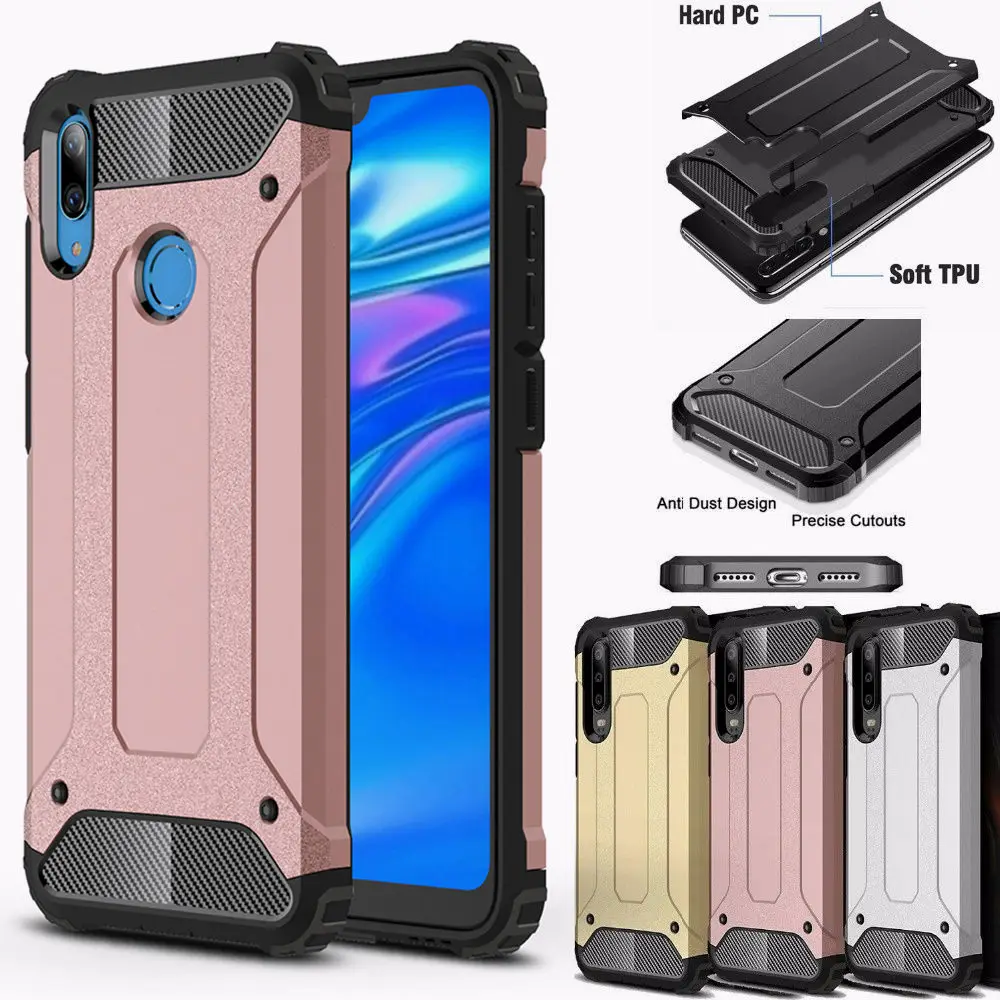 Резиновый армированный чехол для Huawei Y5 Y6 Y7 Y9 Prime 2019 P Smart Z Nova 5 pro Honor 8S 8A 9X 10i 20