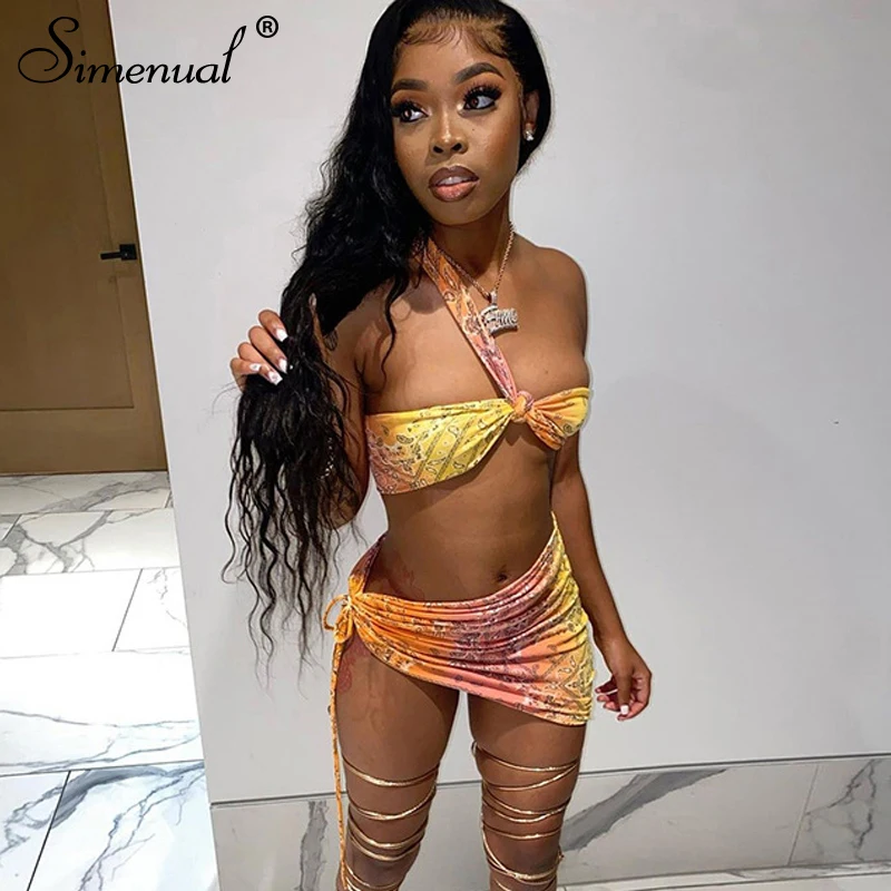 Simenual Paisley Print Wrapped Sexy Hot Two Piece Sets Night Club Outfit For Women Bodycon Drawstring Asymmetrical Matching Set
Simenual Paisley Print Wrapped Sexy Hot Two Piece Sets Night Club Outfit For Women Bodycon Drawstring Asymmetrical Matching Set