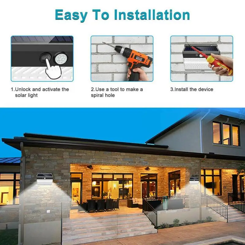 206LED Solar Wall Light Outdoor 3 Mode Solar Power Street Light Waterproof Body Human Induction Light Garden Security Solar Lamp
206LED Solar Wall Light Outdoor 3 Mode Solar Power Street Light Waterproof Body Human Induction Light Garden Security Solar Lamp