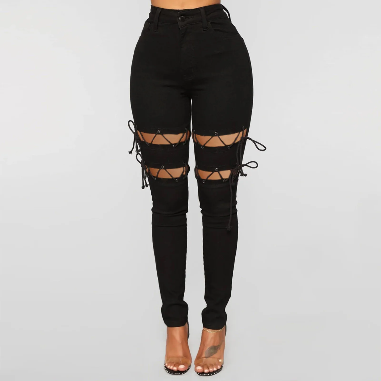 Black Bandage Hollow Out High Waist Woman's Jeans Pocket Regular Women Jeans Streetwear Women Trousers Hole Denim Pants 2021
Black Bandage Hollow Out High Waist Woman's Jeans Pocket Regular Women Jeans Streetwear Women Trousers Hole Denim Pants 2021