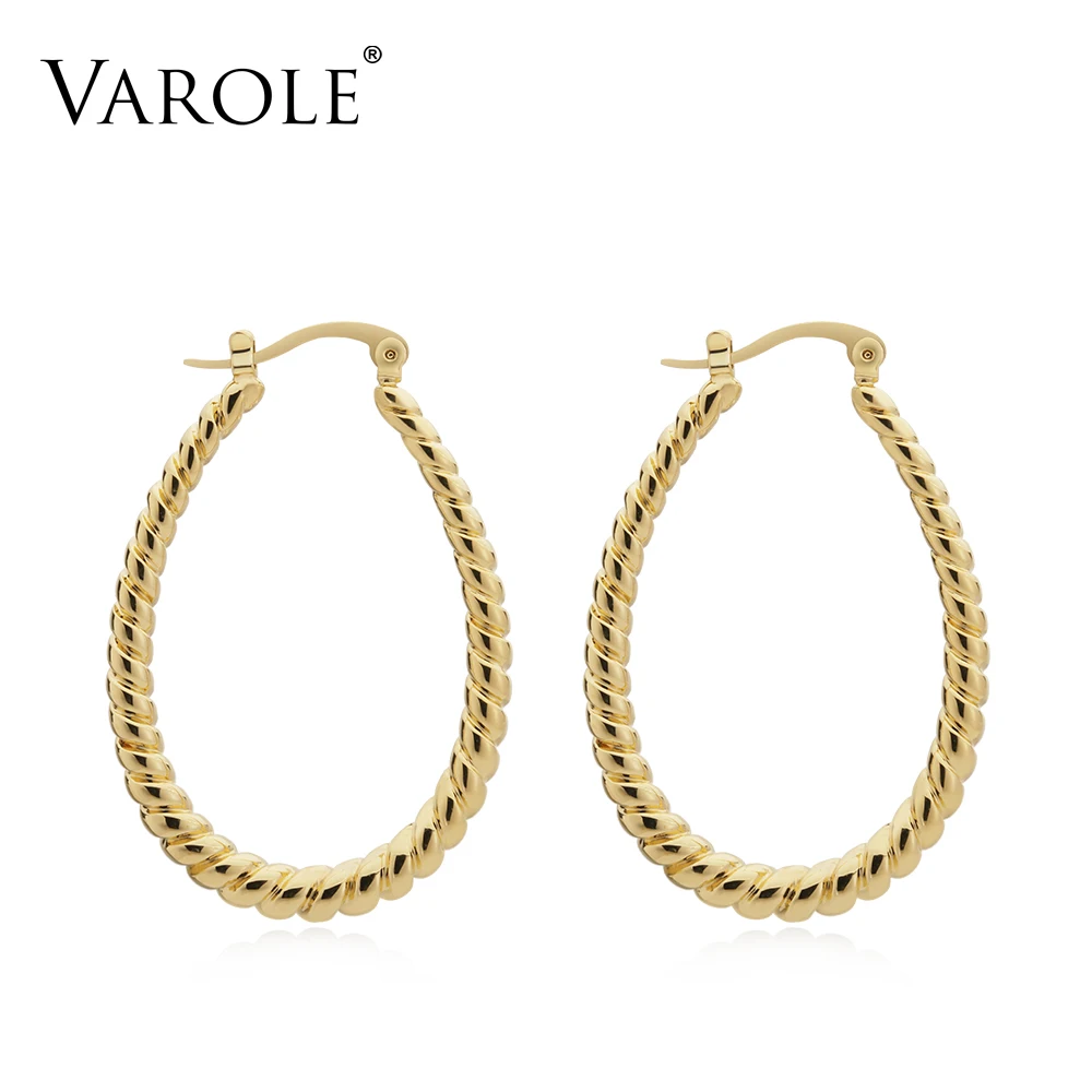 VAROLE Twisted lines U Shape Hoop Earrings Gold Color Cute Geometric Water Droplets Hoops Earings Fashion Jewelry For Women
VAROLE Twisted lines U Shape Hoop Earrings Gold Color Cute Geometric Water Droplets Hoops Earings Fashion Jewelry For Women