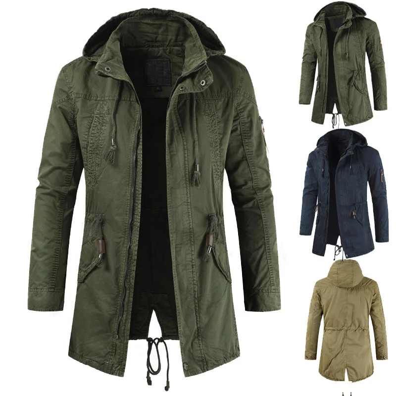 Fashion Mens Slim Khaki Jacket High Collar Long Sleeve Casual Long Hooded Jacket Oversize Windbreaker Men Army Green Boys Coat
Fashion Mens Slim Khaki Jacket High Collar Long Sleeve Casual Long Hooded Jacket Oversize Windbreaker Men Army Green Boys Coat