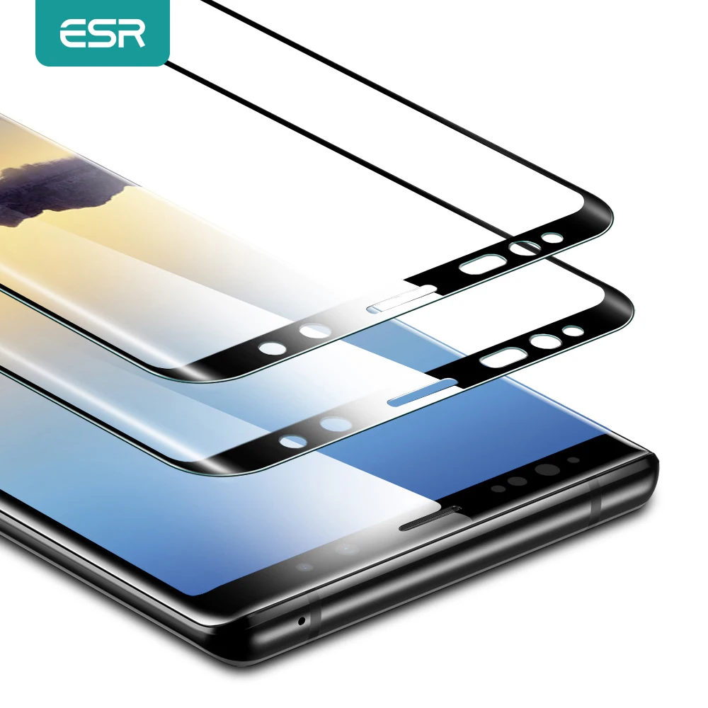 Фото ESR 2 шт. закаленное стекло для Samsung Galaxy Note 9 Защита экрана 9H 3D изогнутое полное
