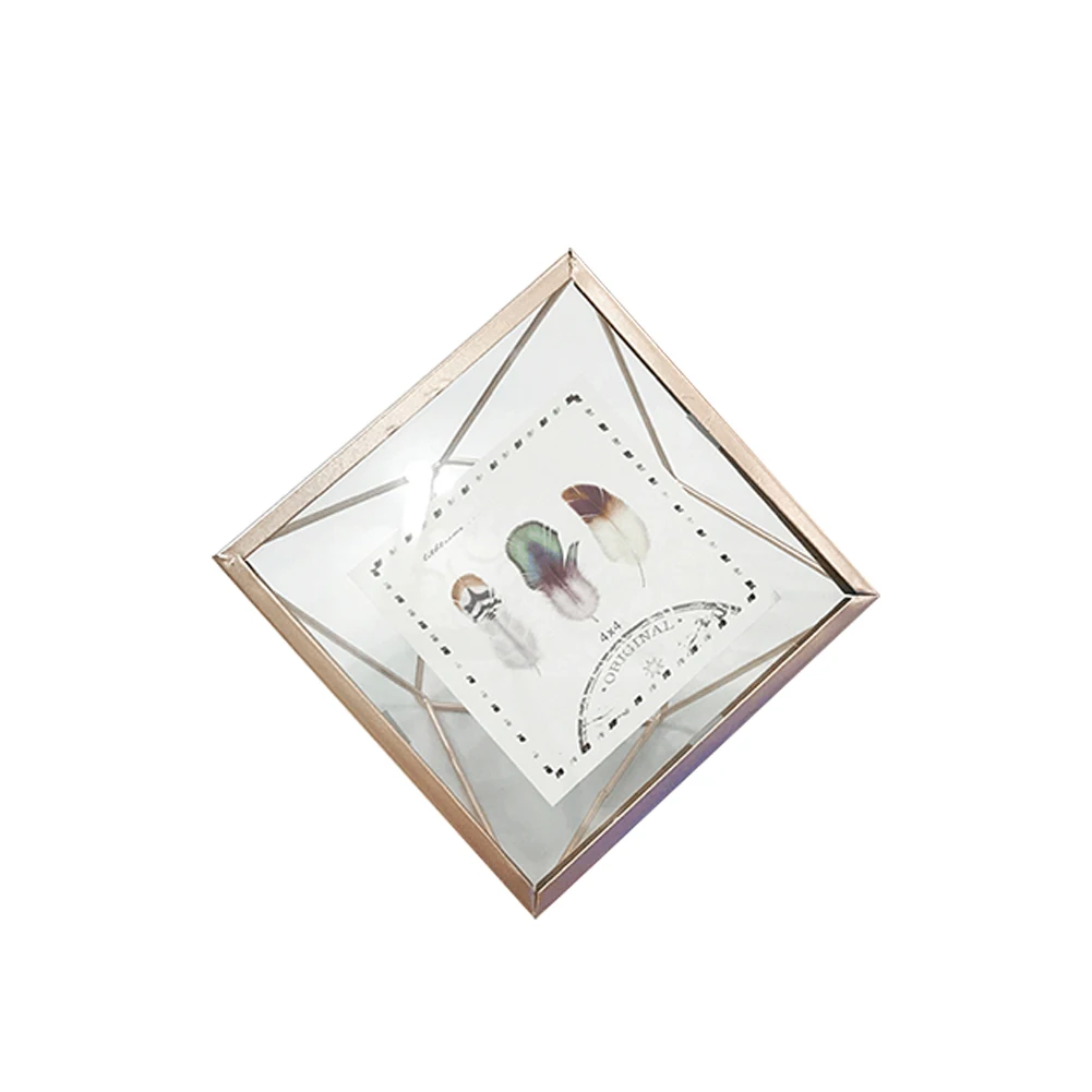 Geometry Photo Frame Creative Metal Glass Picture Frame Square Photo Frame Home Office Decoration Wedding Decor 4" X 4" Frame
Geometry Photo Frame Creative Metal Glass Picture Frame Square Photo Frame Home Office Decoration Wedding Decor 4" X 4" Frame