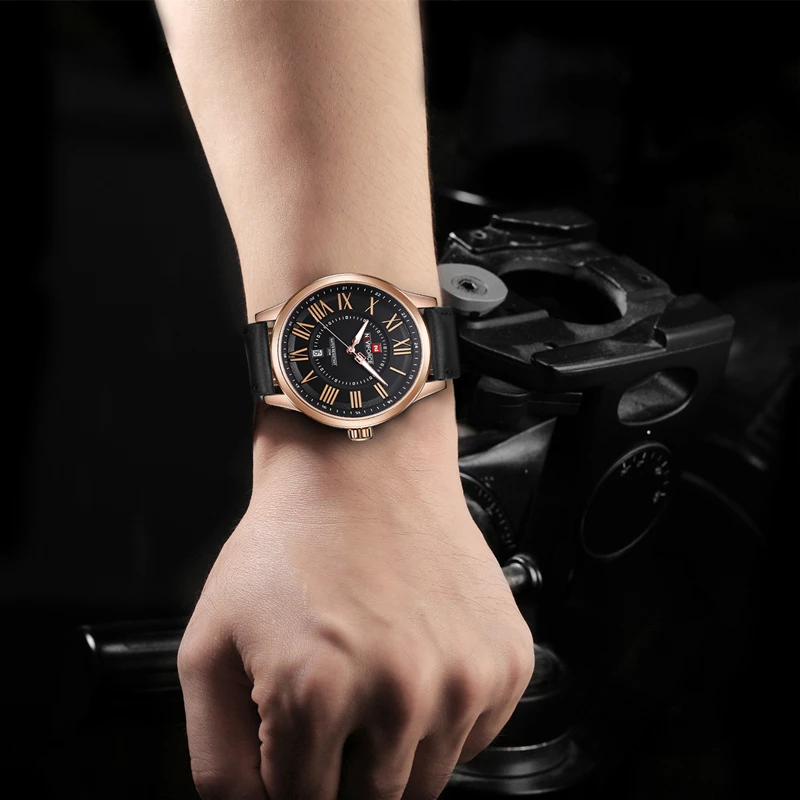 Naviforce Top Brand Luxury Men Sports Leather Strap Watches Quartz Date Clock Man Waterproof Wrist Watch Relogio Masculino | Наручные