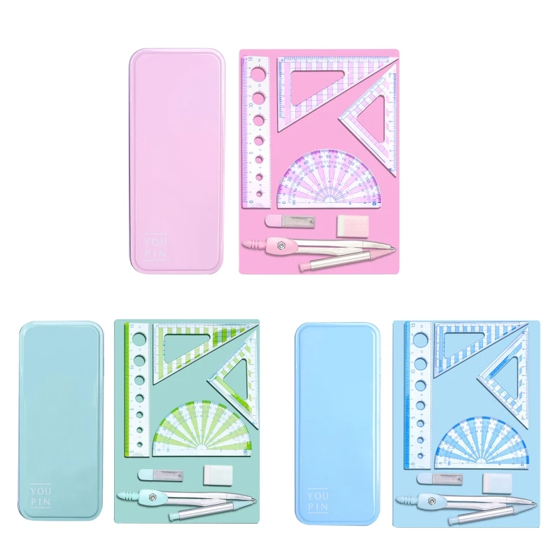 H7JF Pro Math Geometry Kit with Compass Protractor Rulers Eraser Math Drafting Tool for student Teacher Teen Draftsman Office
H7JF Pro Math Geometry Kit with Compass Protractor Rulers Eraser Math Drafting Tool for student Teacher Teen Draftsman Office