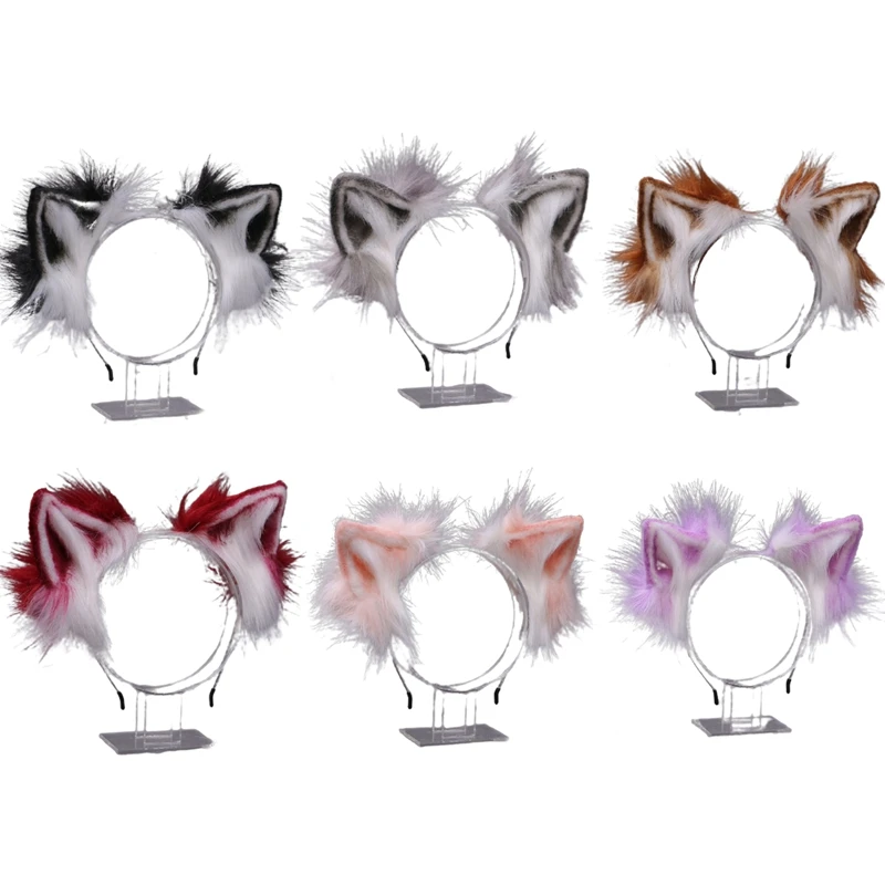 Furry Plush Foldable Wolf Cat Ears Headband Contrast Color Simutation Animal Hair Hoop Japanese Kawaii Cosplay Headpiece
Furry Plush Foldable Wolf Cat Ears Headband Contrast Color Simutation Animal Hair Hoop Japanese Kawaii Cosplay Headpiece
