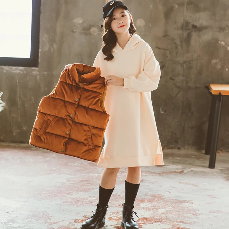 Girl Two-piece Dress Vest Winter Fashion Clothing Collocation Hoodies Jumpers Shirt Tops Winter Child Cloth
Girl Two-piece Dress Vest Winter Fashion Clothing Collocation Hoodies Jumpers Shirt Tops Winter Child Cloth