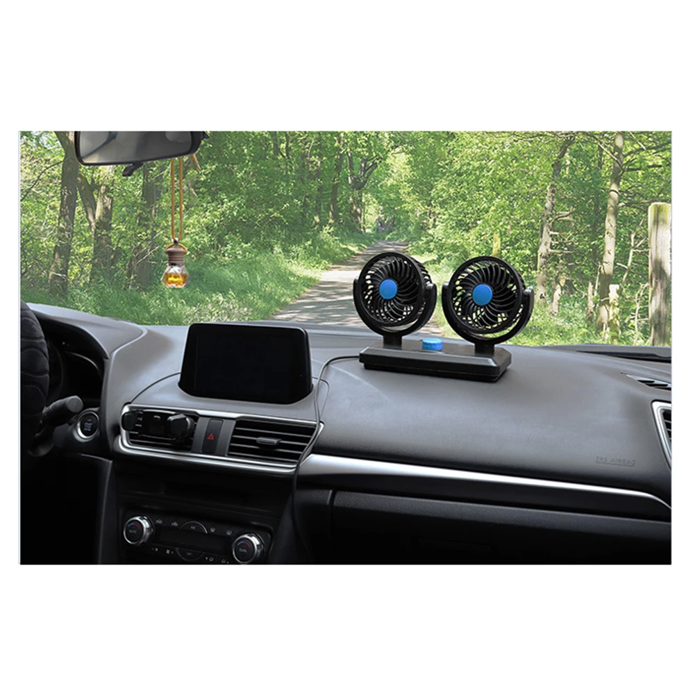 12-24V Car Double Head Fan 360 Degree Rotation Variable Speed Automatic Air Cooling Fan Car Accessories
12-24V Car Double Head Fan 360 Degree Rotation Variable Speed Automatic Air Cooling Fan Car Accessories