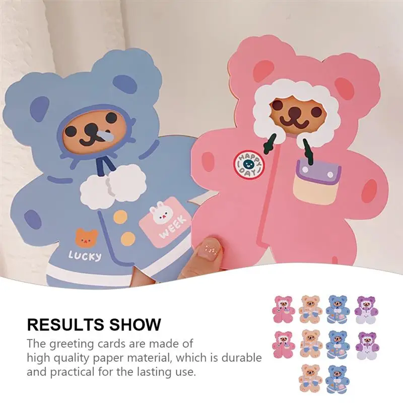 10pcs Paper Lovely Bear Greeting Cards Cartoon Message Cards Festival Cards
10pcs Paper Lovely Bear Greeting Cards Cartoon Message Cards Festival Cards