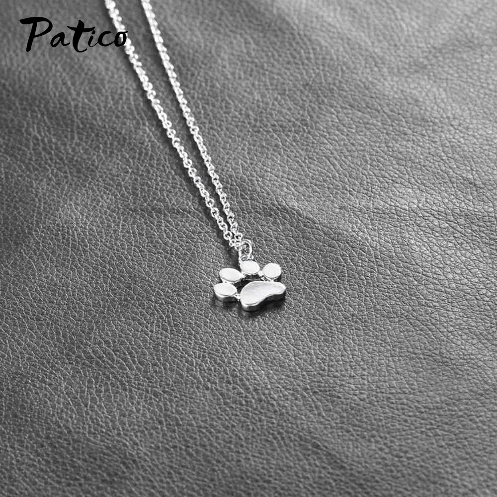 Fashion Cute Pets Dogs Footprints Paw Chain 925 Sterling Silver Pendant Necklaces Jewelry For Women Sweater Necklace Gold Color 
Fashion Cute Pets Dogs Footprints Paw Chain 925 Sterling Silver Pendant Necklaces Jewelry For Women Sweater Necklace Gold Color