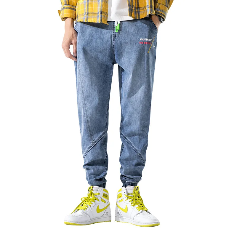 Plus Size Denim Jeans for Men Korean-Style Loose Embroidered Lace-up Ankle Banded Pants Mens Street Wear Hip Hop Jeans Trousers
Plus Size Denim Jeans for Men Korean-Style Loose Embroidered Lace-up Ankle Banded Pants Mens Street Wear Hip Hop Jeans Trousers