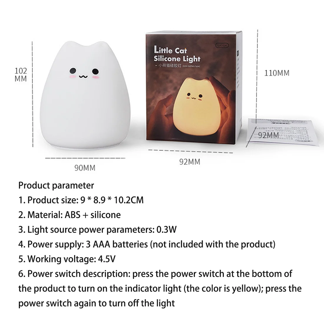 Cute LED Night Light Silicone Touch Sensor 7 Colors Cat Night Lamp Kids Baby Bedroom Desktop Decor Ornaments Battery
Cute LED Night Light Silicone Touch Sensor 7 Colors Cat Night Lamp Kids Baby Bedroom Desktop Decor Ornaments Battery