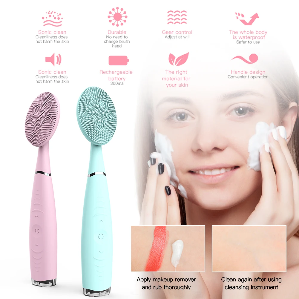 Facial Cleansing Brush Rechargeable Waterproof Face Brush Soft Silicone Brush Head For Deep Cleansing Portable Massageinstrument
Facial Cleansing Brush Rechargeable Waterproof Face Brush Soft Silicone Brush Head For Deep Cleansing Portable Massageinstrument