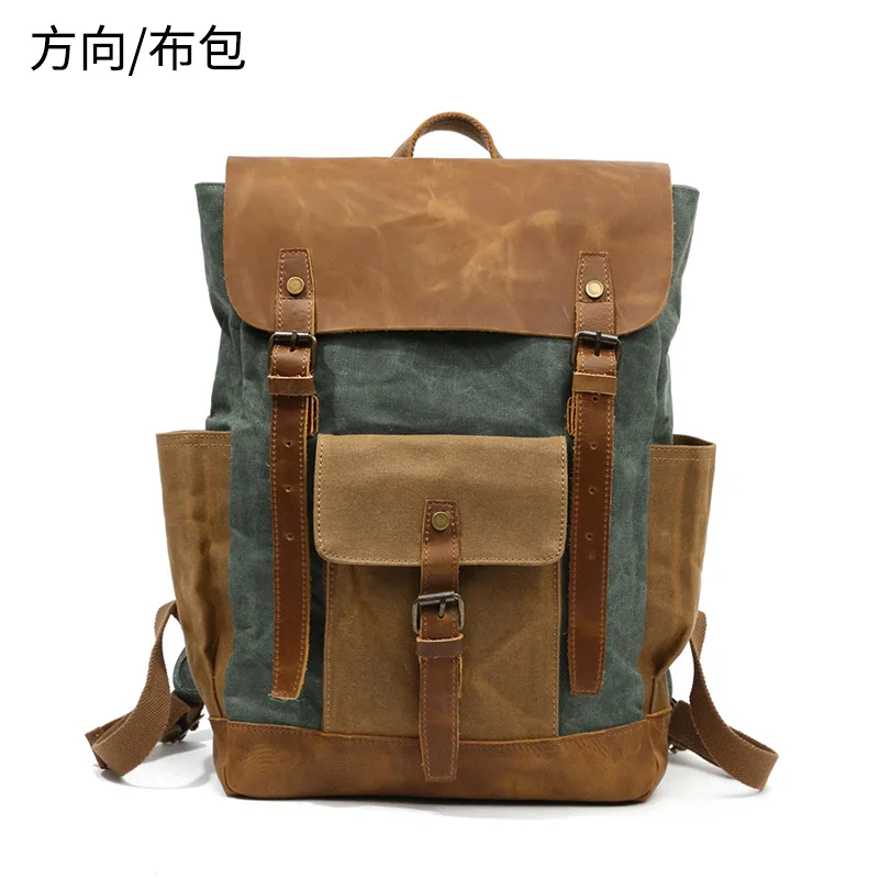 Retro Outdoor Backpack Canvas Bag Crazy Horse Skin Travel Backpack Collision Color Oil Wax Waterproof Computer Bag Male
Retro Outdoor Backpack Canvas Bag Crazy Horse Skin Travel Backpack Collision Color Oil Wax Waterproof Computer Bag Male