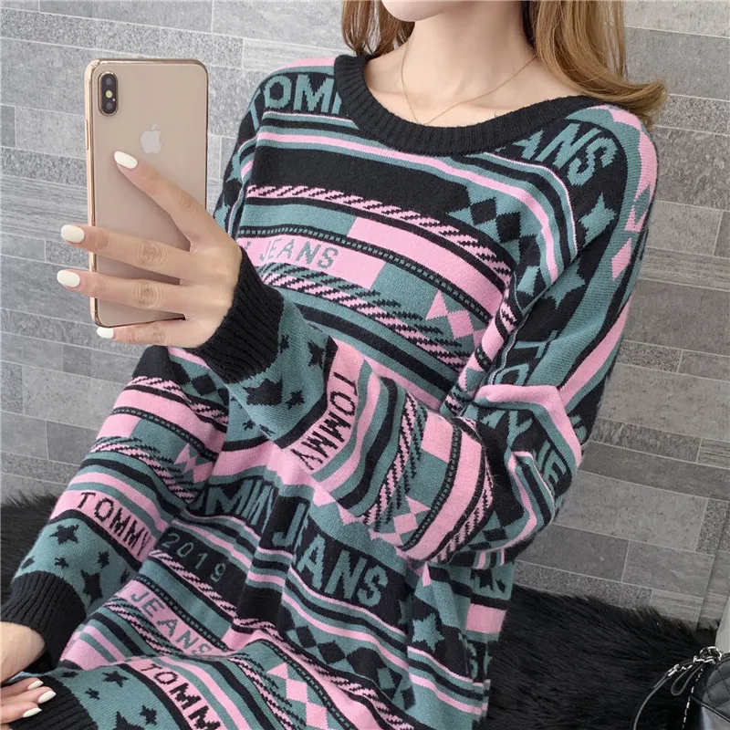 941648 women's medium length loose and thickened letter Pentagram sweater 2019md
941648 women's medium length loose and thickened letter Pentagram sweater 2019md