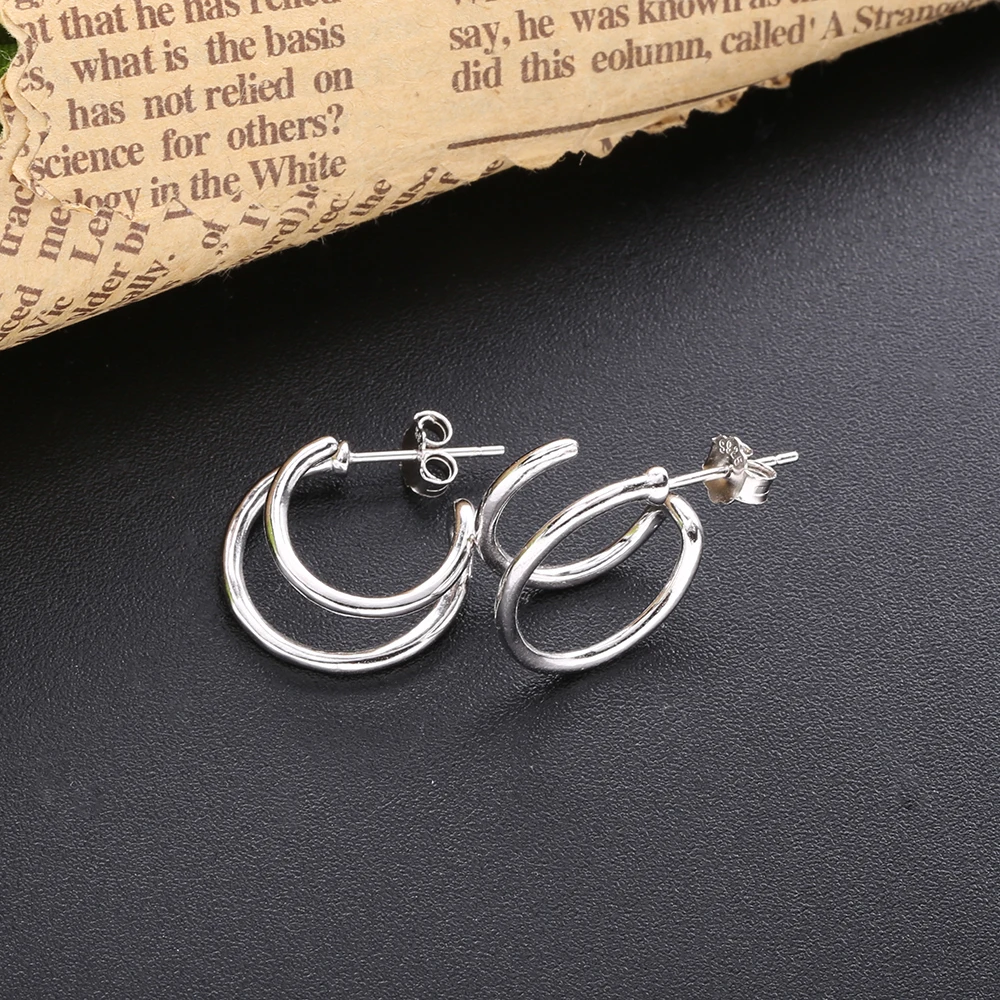 Slovecabin Real 100% 925 Sterling Silver Gold Color Twin Stud Earrings For Women Wedding Silver Fine Jewelry Accessories
Slovecabin Real 100% 925 Sterling Silver Gold Color Twin Stud Earrings For Women Wedding Silver Fine Jewelry Accessories