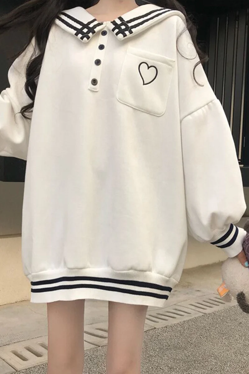 Sailor Collar Sweater Women's Autumn 2020 New Korean-Style Loose Mid-Length Pullover Student Long-Sleeved school uniform
Sailor Collar Sweater Women's Autumn 2020 New Korean-Style Loose Mid-Length Pullover Student Long-Sleeved school uniform