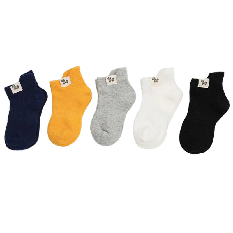 10 Pieces=5 Pairs Children Soft Cotton Socks Spring&ampAutumn Girls Short With Boys 1-10 Year School Sports Kids | Детская одежда и