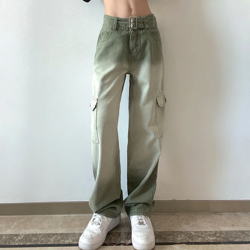 Mid Rise Women's Gradient Cargo Jeans Mom Wide Waist Denim Pants Y2k Korean Fashion Trousers Baggy Loose Jean Flap Pockets
Mid Rise Women's Gradient Cargo Jeans Mom Wide Waist Denim Pants Y2k Korean Fashion Trousers Baggy Loose Jean Flap Pockets