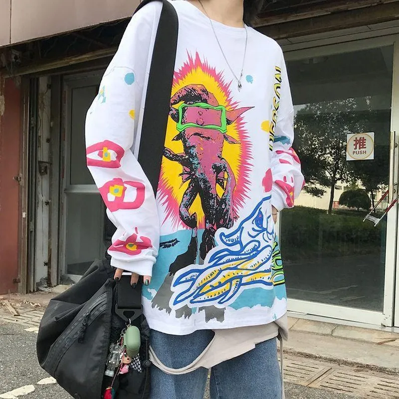 Harajuku style graffiti printing t shirt streetwear tshirt hip hop tops t-shirt 2020 women fashion oversized o-neck top tees
Harajuku style graffiti printing t shirt streetwear tshirt hip hop tops t-shirt 2020 women fashion oversized o-neck top tees