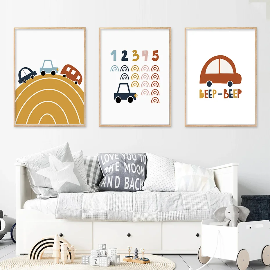 Modern Cartoon Car Rainbow Number Nursery Posters Wall Art Print Canvas Painting Pictures for Living Room Interior Home Decor
Modern Cartoon Car Rainbow Number Nursery Posters Wall Art Print Canvas Painting Pictures for Living Room Interior Home Decor