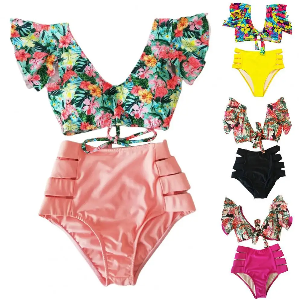 Floral Ruffled Hem Bikini Set Women Flora V-Neck High-Waisted One Piece Swimsuit 2021 Girl Beach Bathing Suit Swimwear Biquinis
Floral Ruffled Hem Bikini Set Women Flora V-Neck High-Waisted One Piece Swimsuit 2021 Girl Beach Bathing Suit Swimwear Biquinis