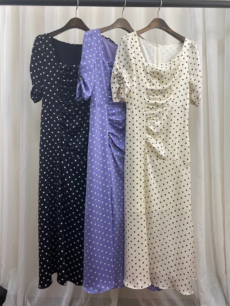 New 2021 Summer Hot Sale Dress High Quality Women Polka Dot Print Pleated Deco Short Sleeve Mid-Calf Length Casual Vintage Dress
New 2021 Summer Hot Sale Dress High Quality Women Polka Dot Print Pleated Deco Short Sleeve Mid-Calf Length Casual Vintage Dress