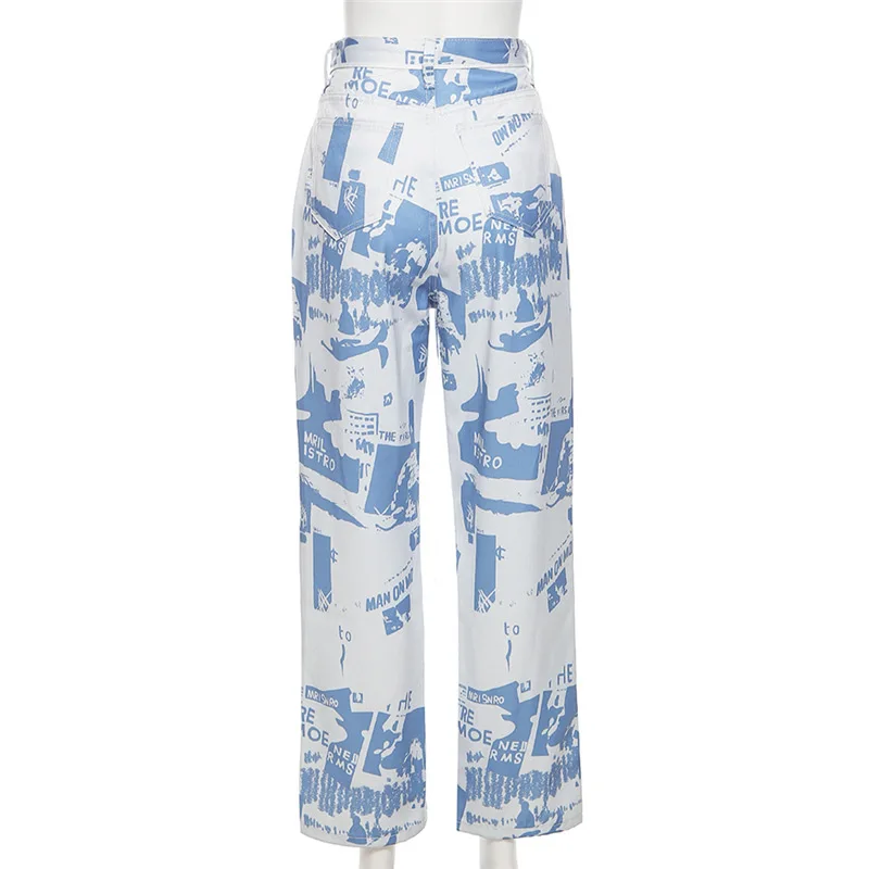 2021 Women Full Length Casual Pants Streetwear Straight Leg Loose Blue Y2k Aesthetic Print High Waist Fashion Young Style Pants
2021 Women Full Length Casual Pants Streetwear Straight Leg Loose Blue Y2k Aesthetic Print High Waist Fashion Young Style Pants