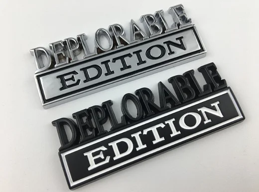 3D Metal DEPLORABLE EDITION Emblem Auto Trunk Fender Badge Decals Stickers Car Accessories
3D Metal DEPLORABLE EDITION Emblem Auto Trunk Fender Badge Decals Stickers Car Accessories