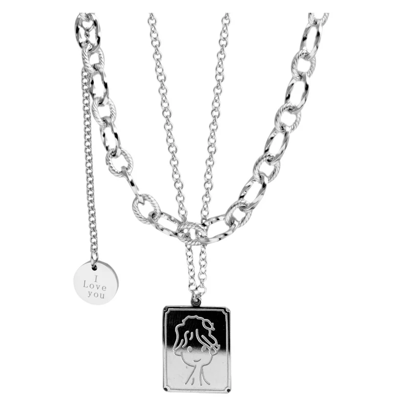 POTCET Stainless Steel Necklace Titanium Pendants Sweater Chain Choker Anniversary Engagement Jewelry
POTCET Stainless Steel Necklace Titanium Pendants Sweater Chain Choker Anniversary Engagement Jewelry