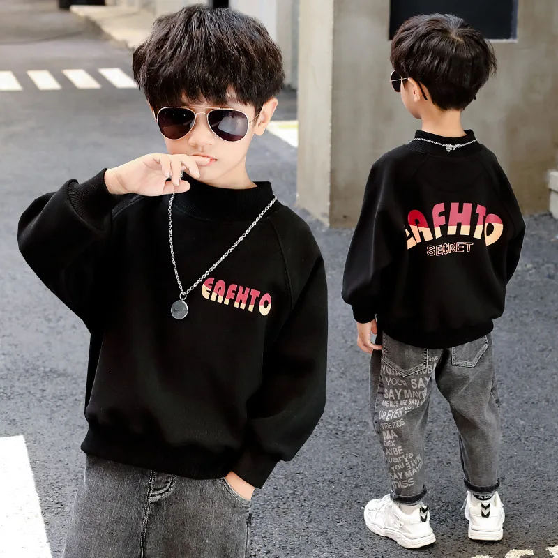 Black Spring Autumn Tops Boys Sweatshirts Jacket Coat Kids Overcoat Outwear Teenager Children clothes High Quality 
Black Spring Autumn Tops Boys Sweatshirts Jacket Coat Kids Overcoat Outwear Teenager Children clothes High Quality