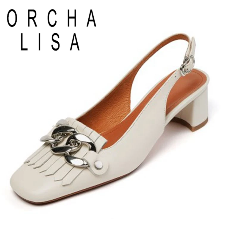 ORCHA LISA 2021 Hot Sale Genuine Leather Women Sandals Ankle Buckle 4.5cm Low Heels Chains Comfort Summer Party Size 33-40 B2639 
ORCHA LISA 2021 Hot Sale Genuine Leather Women Sandals Ankle Buckle 4.5cm Low Heels Chains Comfort Summer Party Size 33-40 B2639
