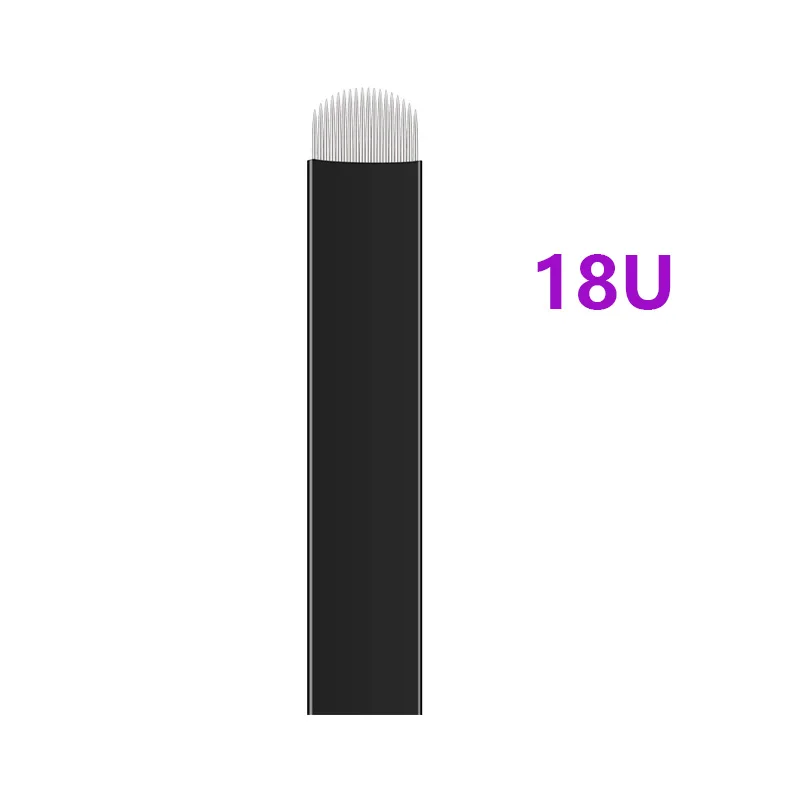 0.16mm 50pcs Black Lamina Microblading Needles U Shape 18 pins Blades Tattoo Needles For Permanent Microblading Embroidery Pen
0.16mm 50pcs Black Lamina Microblading Needles U Shape 18 pins Blades Tattoo Needles For Permanent Microblading Embroidery Pen