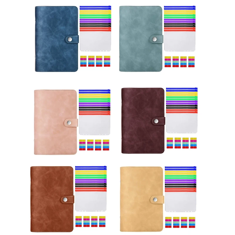 PU Leather Budget Binder Refillable Binder with Colored Binder Zipper Pouches Clear Loose Leaf Bags Cash Envelopes
PU Leather Budget Binder Refillable Binder with Colored Binder Zipper Pouches Clear Loose Leaf Bags Cash Envelopes