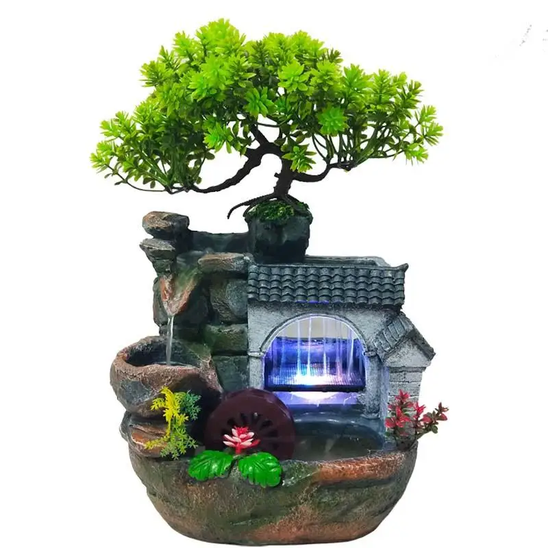 LED Lights Resin Rockery Flowing Water Fountain Lucky Feng Shui Wheel Office Desktop Feng Shui Ornaments Home Decoration EU plug
LED Lights Resin Rockery Flowing Water Fountain Lucky Feng Shui Wheel Office Desktop Feng Shui Ornaments Home Decoration EU plug