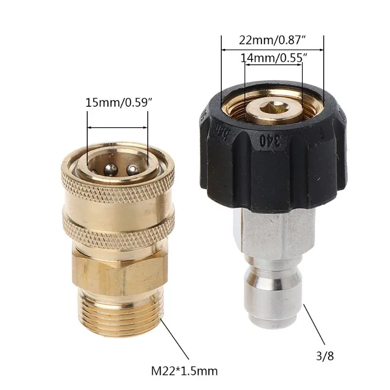 5000PSI Tool Daily Pressure Washer Adapter Set Quick Connect Couplers Kit M22 14MM Swivel to M22 Metric Fittings
5000PSI Tool Daily Pressure Washer Adapter Set Quick Connect Couplers Kit M22 14MM Swivel to M22 Metric Fittings