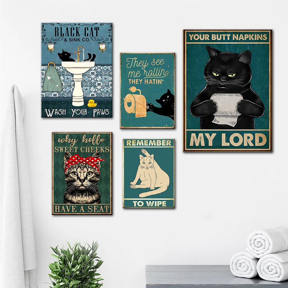 Modern Abstract Decorative Painting Black Cat Posters Retro Animal Character Canvas Art Paints English Slogan Home Decor Photos
Modern Abstract Decorative Painting Black Cat Posters Retro Animal Character Canvas Art Paints English Slogan Home Decor Photos