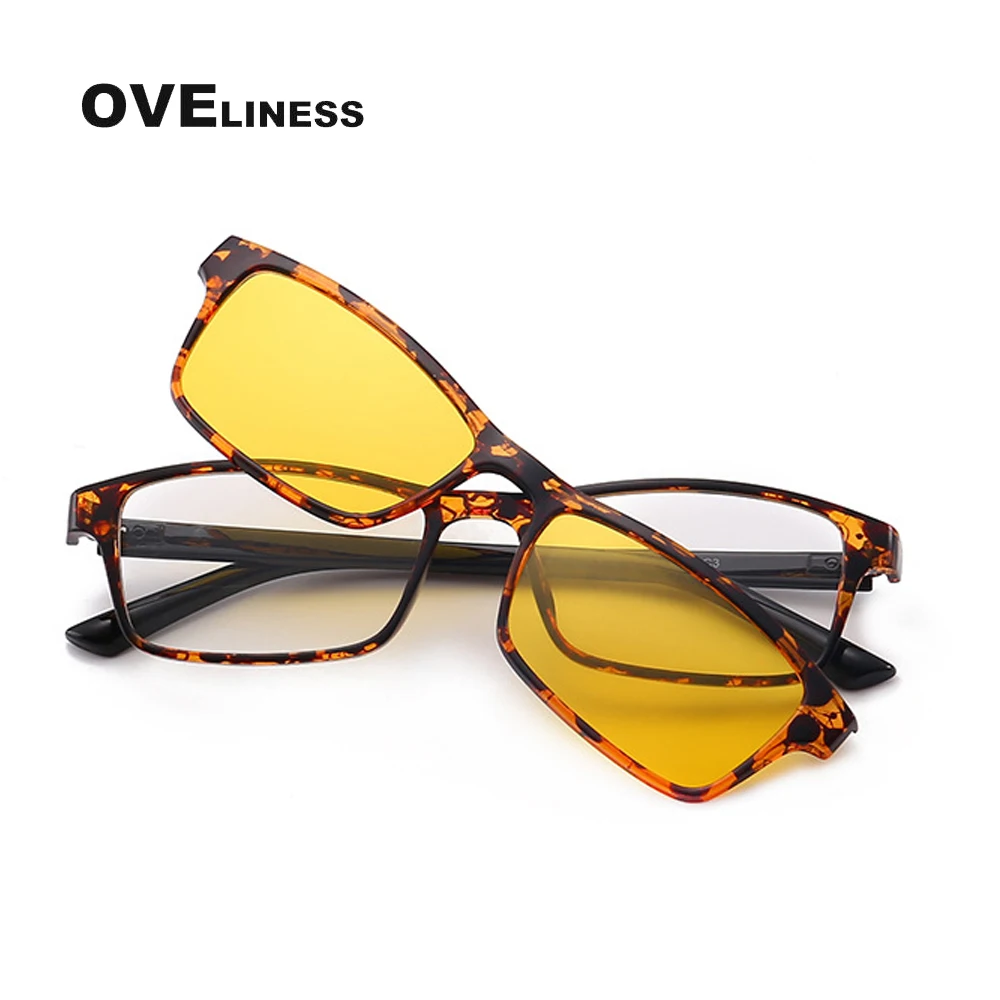 Магнитные солнцезащитные очки мужские оптические клип для очков оправа по