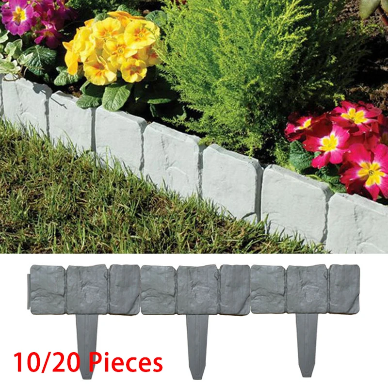 10/20Pcs Grey Garden Fence Stone Effect Plastic Lawn Edging Plant Flower Border Garden Yard Decoration DIY Landscape
10/20Pcs Grey Garden Fence Stone Effect Plastic Lawn Edging Plant Flower Border Garden Yard Decoration DIY Landscape