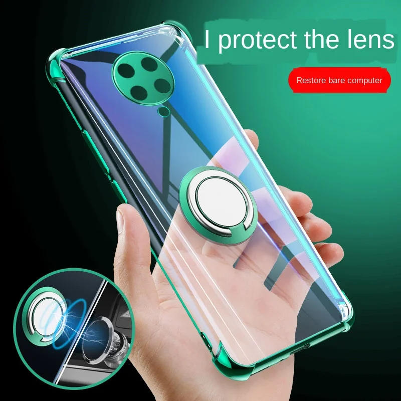 

Phone Case For Xiaomi Redmi K30 Ultra Pro K30i Case Silicone Armor Shockproof Transparent Airbag Magnet Ring Holder Soft Cover