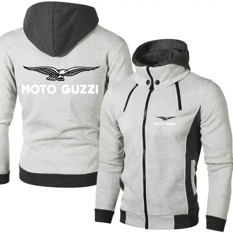 2021 New Spring and Autumn Men's MOTO Guzzi Stand Collar Dual Zippers Hooded Long Sleeve Casual Jacket Cardigan Hoodie 3 Colors
2021 New Spring and Autumn Men's MOTO Guzzi Stand Collar Dual Zippers Hooded Long Sleeve Casual Jacket Cardigan Hoodie 3 Colors