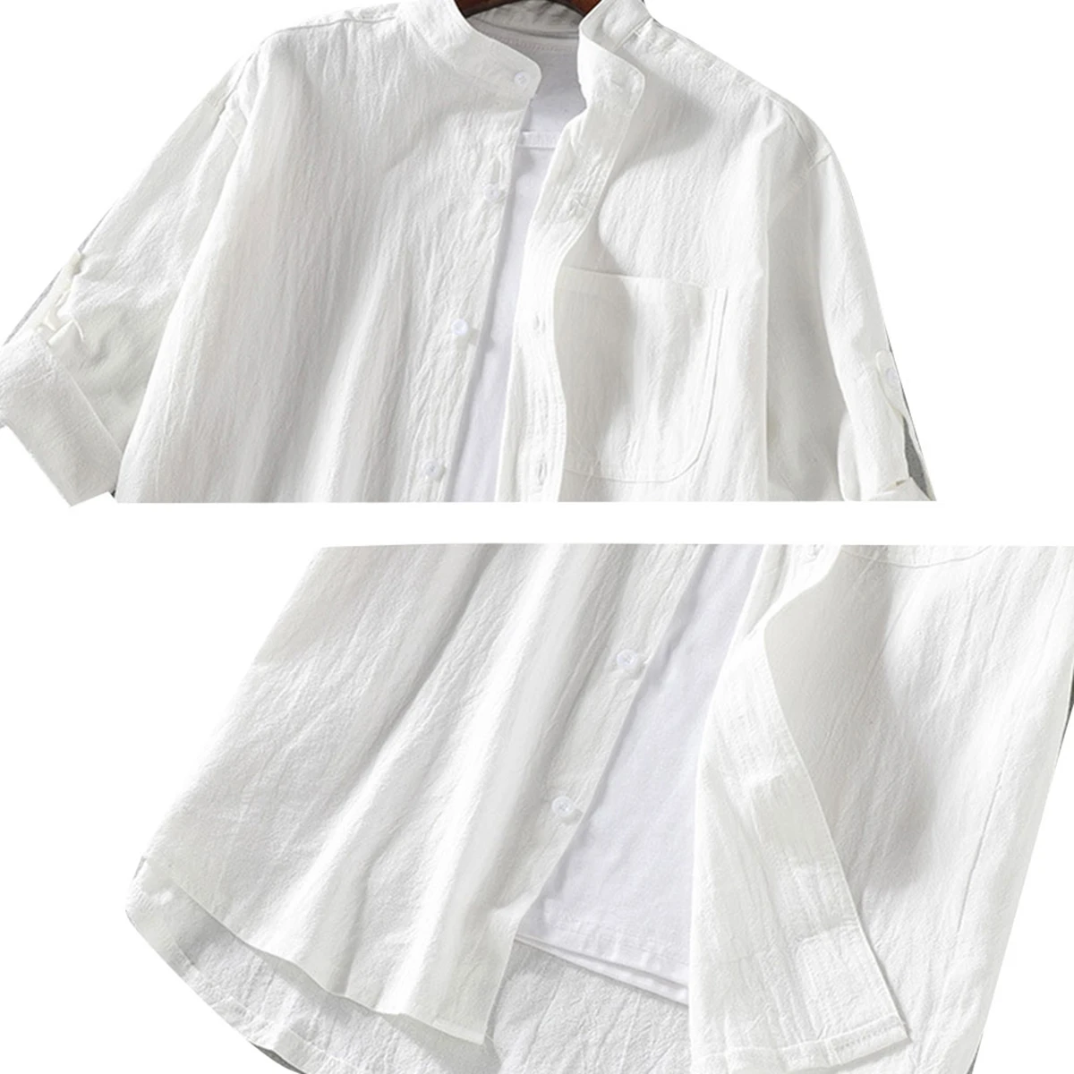 Men's Japanese Style Summer TShirts Plus Size Solid Color Half Sleeve Fashion Loose Tops Casual Buttons Shirts with Pocket
Men's Japanese Style Summer TShirts Plus Size Solid Color Half Sleeve Fashion Loose Tops Casual Buttons Shirts with Pocket