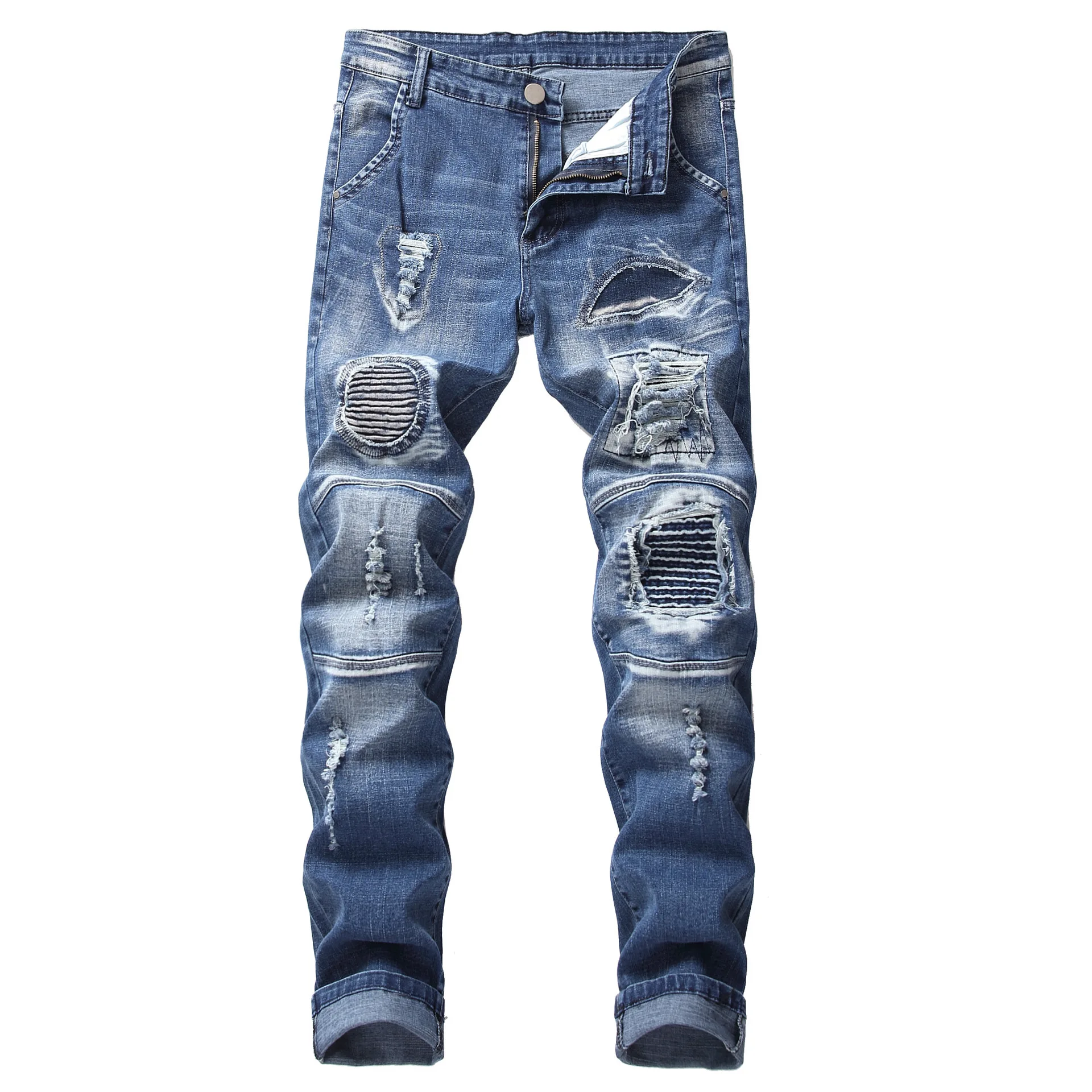 2021 AUTUMN Spring Men's Ripped Print Street HIP HOP Punk Stretch Bike Jeans Trendy Holes Straight Denim Trouers
2021 AUTUMN Spring Men's Ripped Print Street HIP HOP Punk Stretch Bike Jeans Trendy Holes Straight Denim Trouers