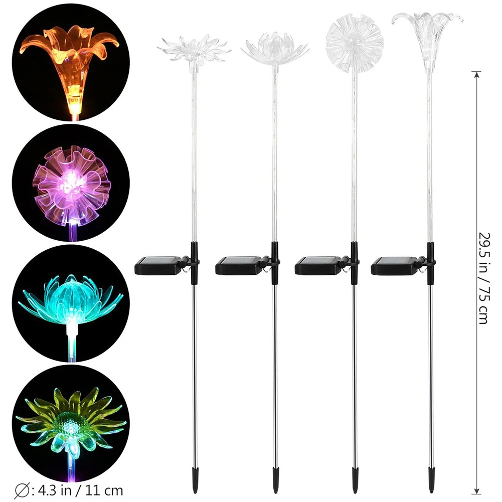Ground Plug Light Led Lawn Lamp Solar Decorative Lights with Flower Shaped Light Head for Path Yard Lawn 4PCS Garden Decoration
Ground Plug Light Led Lawn Lamp Solar Decorative Lights with Flower Shaped Light Head for Path Yard Lawn 4PCS Garden Decoration