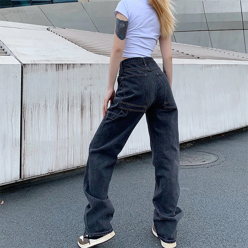 Korean Fashion Woman Jeans Loose Casual Straight Leg Highwaist Jeans Female Streetwear Spring and Autumn Trousers
Korean Fashion Woman Jeans Loose Casual Straight Leg Highwaist Jeans Female Streetwear Spring and Autumn Trousers