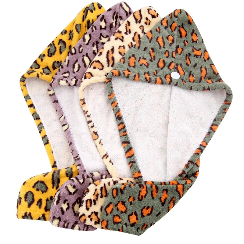 ULTRA-FINE FIBER Leopard Print Quick-Dry Water-Absorbent Thickening Lady Dry Hair Cap Coral Velvet Fashion Soft Wrap Turban
ULTRA-FINE FIBER Leopard Print Quick-Dry Water-Absorbent Thickening Lady Dry Hair Cap Coral Velvet Fashion Soft Wrap Turban