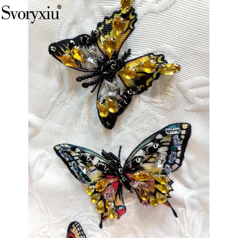 Svoryxiu Подиум осеннее жаккардовое платье с принтом бабочки женские роскошные